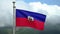 3D, Haitian flag waving on wind. Close up of Haiti banner blowing soft silk.