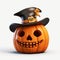 3d Halloween Pumpkin Hat: Cute Jackolantern Pirate Render