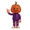 3D Halloween Scarecrow Cartoon Character with an OK gesture