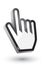 3D hand cursor symbol