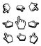 3d Hand cursors icon set