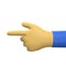 3D hand sign index finger and thumb sticking out on the white background marking approval