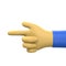 3D hand sign index finger and thumb sticking out on the white background marking approval