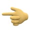 3D hand sign index finger and thumb sticking out on the white background marking approval