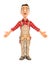 3d handyman standing with open arms