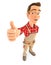 3d handyman standing with thumb up