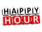 3D Happy Hour Button Click Here Block Text