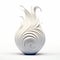 3d Harmony Porcelain: Innovative White Vase With Swirling Spiral Design