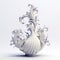 3d Harmony Porcelain Sculpture Vase - Ornate And Flowing Form