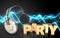 3d headphones party sign