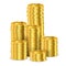 3d heap of shining coins or realistic golden money