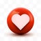 3D Heart ball sign Emoticon Icon Design for Social Network. Modern Emoji