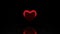 3D heart on black background