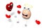 3D heart and brain cartoon characters - boxing, fight