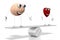 3D heart and brain cartoon characters, swing concept
