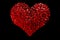3D heart consisting of small hearts on a black background