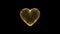 3D heart of golden blinking glow wire