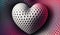 3D heart with halftone background grey, red. The heart with realistic texture and details. Original design banners, posters