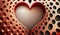 3D heart with halftone grey and orange background. The heart with realistic texture and details. Original design banners, posters