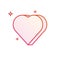 3d heart Icon. Gradient line vector illustration on white background.