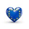 3D heart-shaped Greece flag, isolated on a white background, is a powerful symbol of Greek patriotism