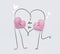 3D of hearts characters as symbols of love. Happy Valentine`s Day. Insurance, Health care  concept