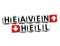 3D Heaven Hell Button Click Here Block Text