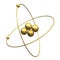 3d Helium Atom in gold