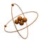 3d Helium Atom in wood