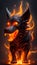 3D hellhound cartoon character design illustration ai generated