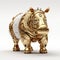 3d Hippopotamus Symbol With Intricate Gold Metal Detailing