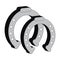 3D horse shoe on white background. Equine tools.