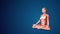 3D human Siddhasana with hand mudra yoga Pose on blue background
