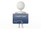 3d humanoid character hold a credit card