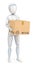 3D Humanoid robot delivering a package