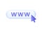 3D Hyperlink icon. Search WWW sign. Web hosting technology. Browser search website page