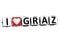 3D I Love Graz Button Click Here Block Text