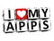 3D I Love My Apps Button Click Here Block Text