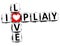 3D I Love Play Crossword Block text