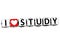 3D I Love Study Button Click Here Block Text