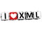 3D I Love XML Button Click Here Block Text