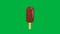 3D ice candy  isolated on green screen