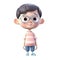 3D icon avatar people kawaii cartoon boy wearer of glasses a smiling man. Bright portrait of a teenage character isolated