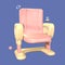 3D icon back to school auditorium chair rendered isolated on the colored background
