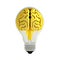 3d icon Bulb and Brain Mind inside, Creative Thinking idea on Isolated Transparent png background. Generative ai