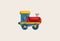 3d icon children\\\'s constructor train with trailers. The concept of preschool education