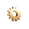 3d icon cute Cogwheel gear, gold setting symbol. Repair, optimizing, workflow concept Cartoon minimal style on isolated