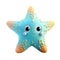 3d icon cute Starfish smiling cartoon illustration. Kawaii summer Ocean fish Minimal tropic beach object isolated Transparent