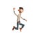 3d icon cute Young smiling Happy winning man, people jumping character illustration. Cartoon boy minimal style on Isolated