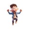 3d icon cute Young smiling Happy winning man, people jumping character illustration. Cartoon boy minimal style on Isolated
